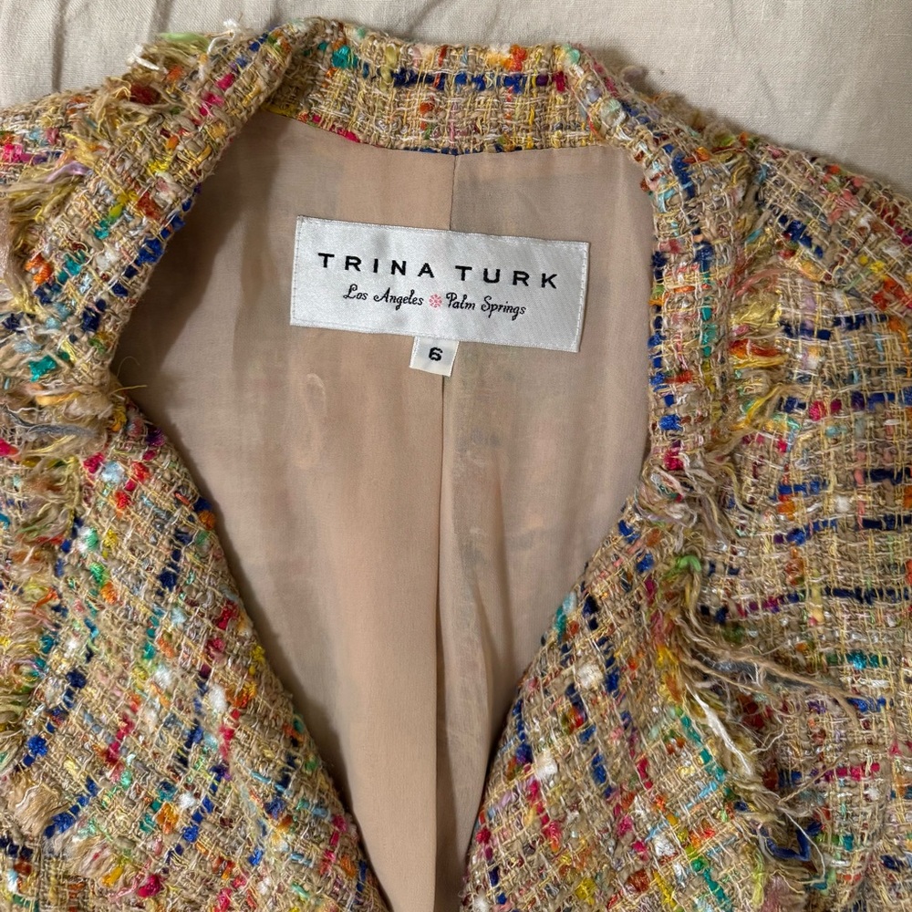 Trina Turk Multicolor tweed blazer - women's size 6